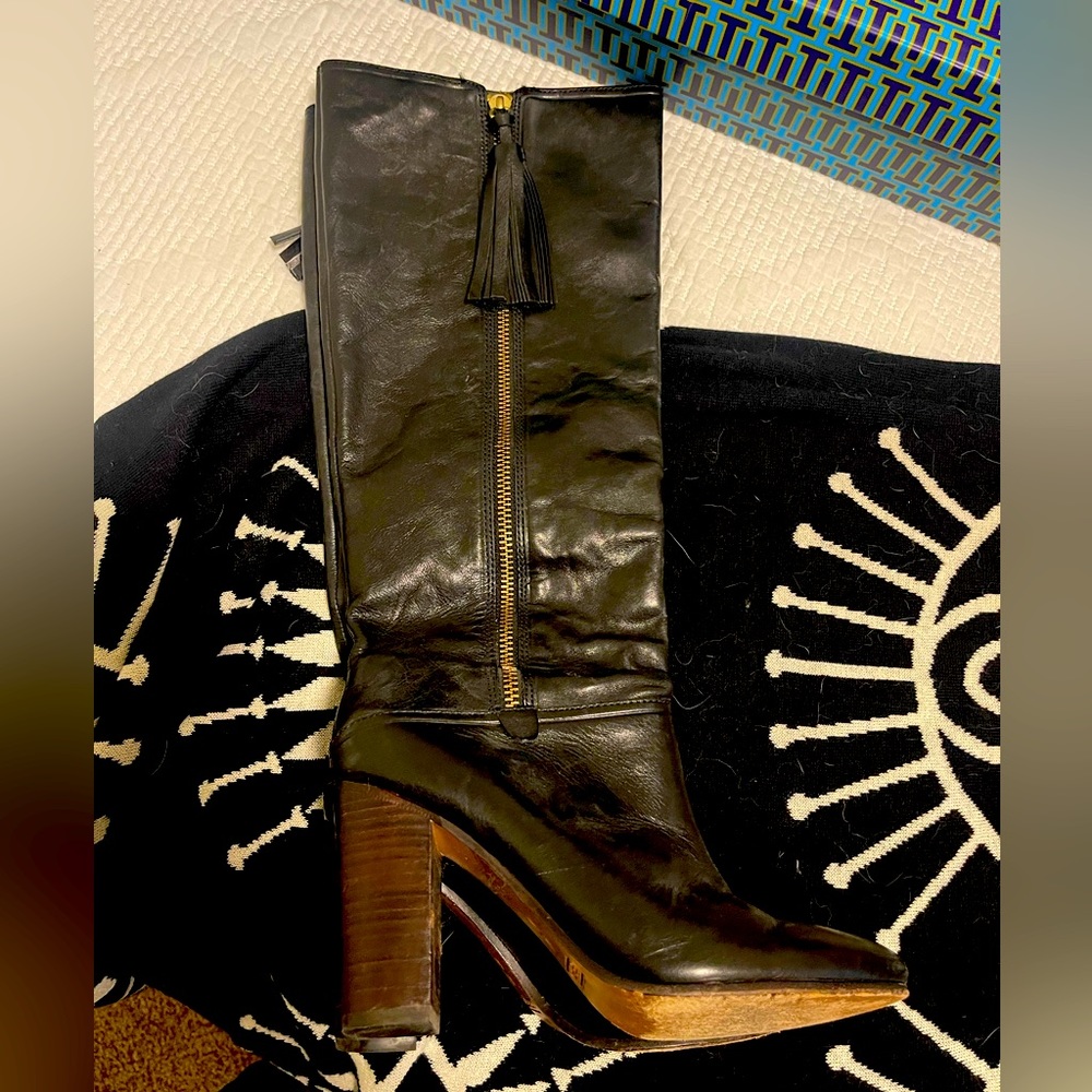 Coach black leather tall boots - size 8